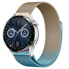 Strap-it® Strap-it Huawei Watch GT 3 46mm Milanese band (blauw/goud)