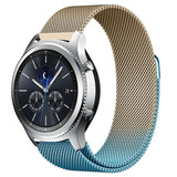 Strap-it® Samsung Gear S3 Milanese band (blauw/goud)