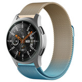 Strap-it® Samsung Galaxy Watch Milanese band 46mm (blauw/goud)