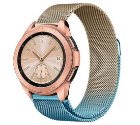 Strap-it® Samsung Galaxy Watch Milanese band 42mm (blauw/goud)
