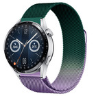 Strap-it® Strap-it Huawei Watch GT 3 46mm Milanese band (paars/groen)