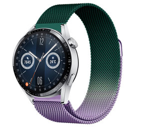 Strap-it® Huawei Watch GT 3 46mm Milanese band (paars/groen)