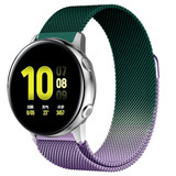 Strap-it® Samsung Galaxy Watch Active Milanese band (paars/groen)