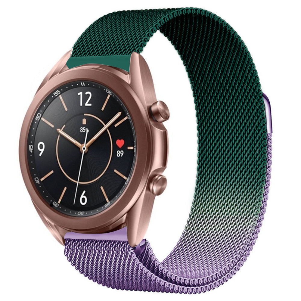 Strap-it® Strap-it Samsung Galaxy Watch 3 Milanese band 41mm (paars/groen)