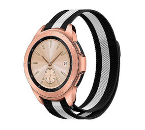 Strap-it® Samsung Galaxy Watch Milanese band 42mm (zwart/wit)