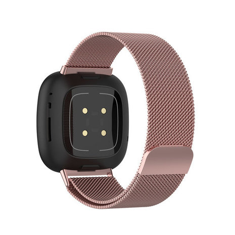 Strap-it® Strap-it Fitbit Versa 4 Milanese band (roze)