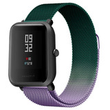 Strap-it® Xiaomi Amazfit Bip Milanese band (paars/groen) Strap-it® Xiaomi Amazfit Bip Milanese band (paars/groen)