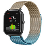 Strap-it® Xiaomi Amazfit GTS Milanese band (blauw/goud)