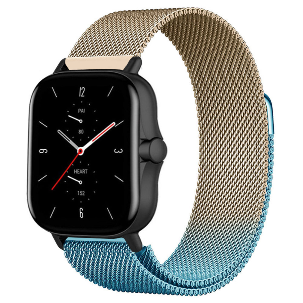 Strap-it® Strap-it Amazfit GTS 2 Milanese band (blauw/goud) Strap-it® Strap-it Amazfit GTS 2 Milanese band (blauw/goud)