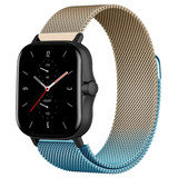 Strap-it® Amazfit GTS 2 Milanese band (blauw/goud)