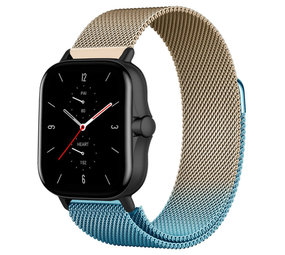 Strap-it® Amazfit GTS 2 Milanese band (blauw/goud) Strap-it® Amazfit GTS 2 Milanese band (blauw/goud)