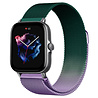 Strap-it® Strap-it Amazfit GTS 3 Milanese band (paars/groen) Strap-it® Strap-it Amazfit GTS 3 Milanese band (paars/groen)