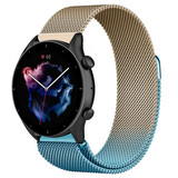 Strap-it® Amazfit GTR 3 (Pro) Milanese band (blauw/goud) Strap-it® Amazfit GTR 3 (Pro) Milanese band (blauw/goud)