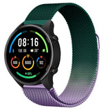 Strap-it® Xiaomi Mi Watch Milanese band (paars/groen) Strap-it® Xiaomi Mi Watch Milanese band (paars/groen)
