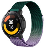 Strap-it® Xiaomi Watch S1 Milanese band (paars/groen)