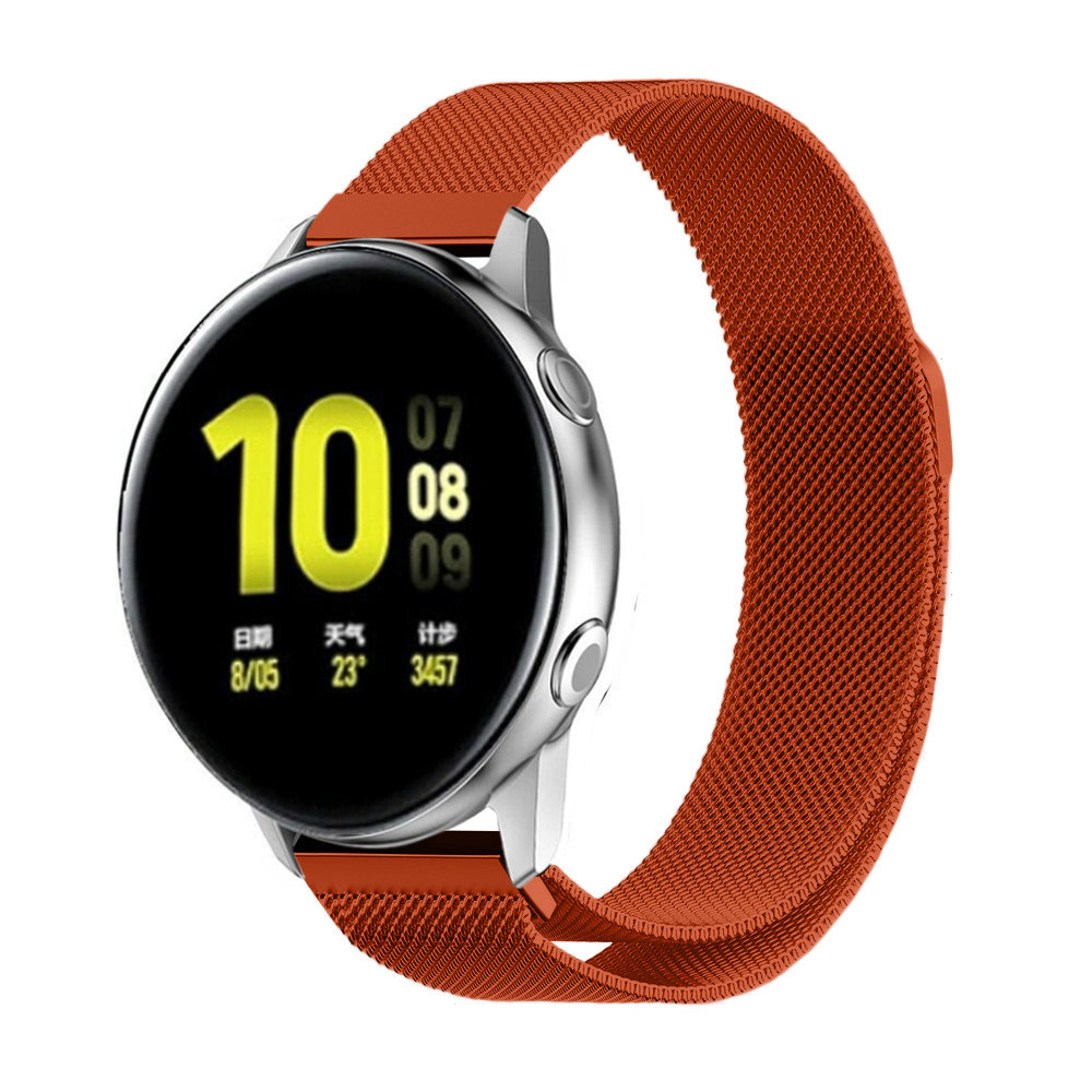 Strap-it® Strap-it Samsung Galaxy Watch Active Milanese band (oranje) Strap-it® Strap-it Samsung Galaxy Watch Active Milanese band (oranje)