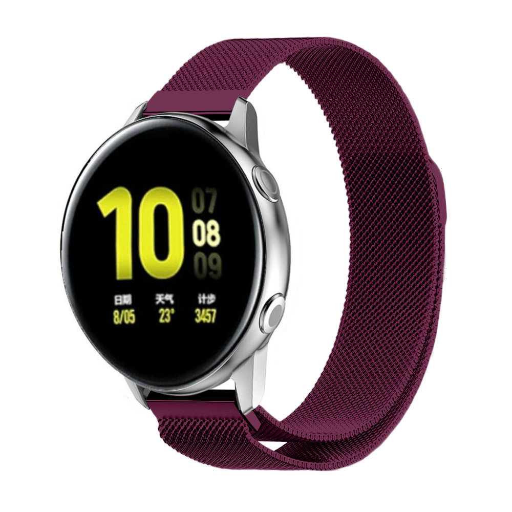 Strap-it® Strap-it Samsung Galaxy Watch Active Milanese band (paars)