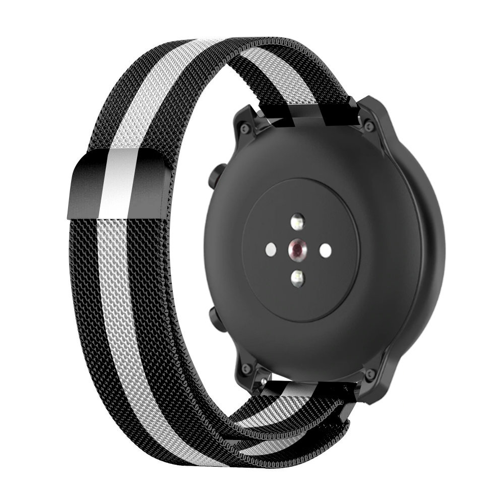 Strap-it® Strap-it Samsung Galaxy Watch 3 Milanese band 41mm (zwart/wit) Strap-it® Strap-it Samsung Galaxy Watch 3 Milanese band 41mm (zwart/wit)