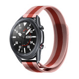 Strap-it® Samsung Galaxy Watch 3 Milanese band 45mm (rood/roze)