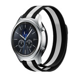 Strap-it® Samsung Gear S3 Milanese band (zwart/wit)