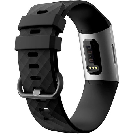Strap-it® Strap-it Fitbit Charge 4 silicone band (zwart)