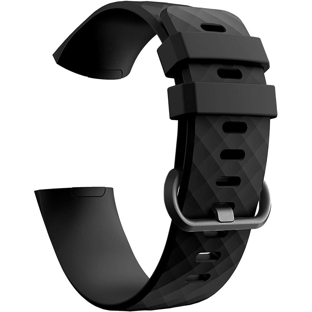 Fitbit Charge 4 silicone band zwart Smartwatchbanden