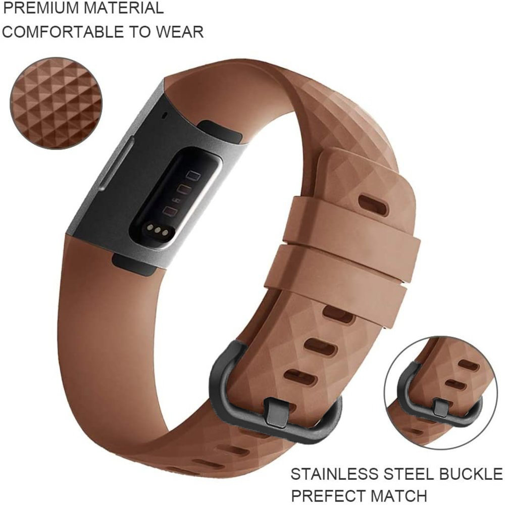 Strap-it® Strap-it Fitbit Charge 4 silicone band (bruin)