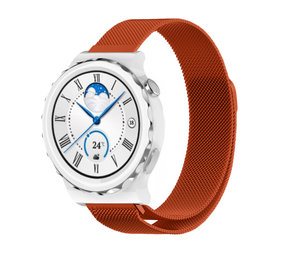 Strap-it® Huawei Watch GT 3 Pro 43mm Milanese band (oranje) Strap-it® Huawei Watch GT 3 Pro 43mm Milanese band (oranje)