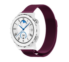 Strap-it® Huawei Watch GT 3 Pro 43mm Milanese band (paars)