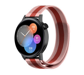 Strap-it® Huawei Watch GT 3 42mm Milanese band (rood/roze)