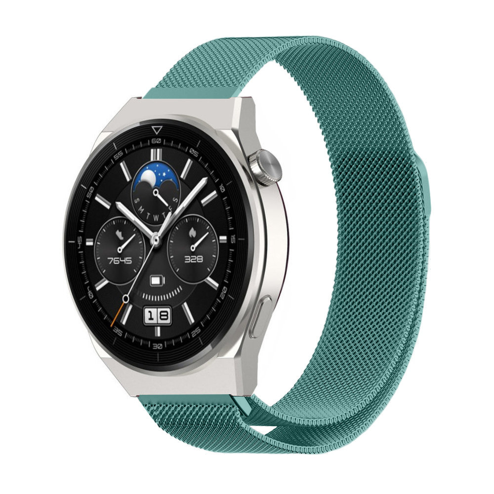 Strap-it® Strap-it Huawei Watch GT 3 Pro 46mm Milanese band (groen) Strap-it® Strap-it Huawei Watch GT 3 Pro 46mm Milanese band (groen)