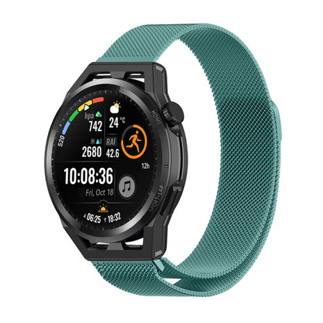 Strap-it® Strap-it Huawei Watch GT Runner Milanese band (groen) Strap-it® Strap-it Huawei Watch GT Runner Milanese band (groen)