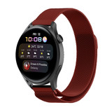Strap-it® Huawei Watch 3 (Pro) Milanese band (rood) Strap-it® Huawei Watch 3 (Pro) Milanese band (rood)