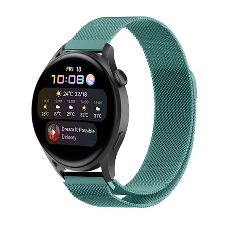 Strap-it® Strap-it Huawei Watch 3 (Pro) Milanese band (groen)