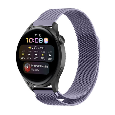Strap-it® Strap-it Huawei Watch 3 (Pro) Milanese band (lichtpaars) Strap-it® Strap-it Huawei Watch 3 (Pro) Milanese band (lichtpaars)