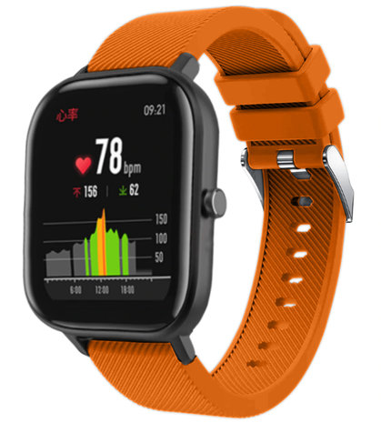 Strap-it® Strap-it Xiaomi Amazfit GTS siliconen band (oranje)