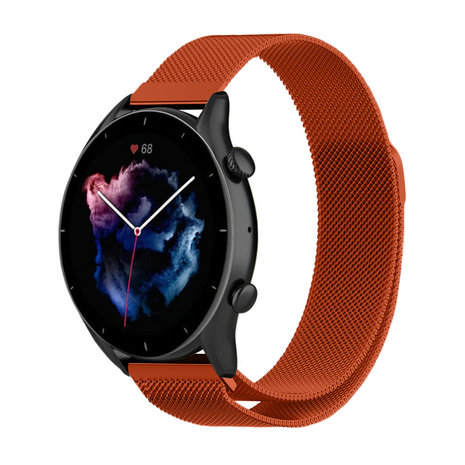 Strap-it® Strap-it Amazfit GTR 3 (Pro) Milanese band (oranje)