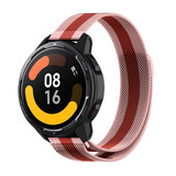 Strap-it® Xiaomi Watch S1 Milanese band (rood/roze) Strap-it® Xiaomi Watch S1 Milanese band (rood/roze)