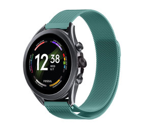 Strap-it® Fossil Gen 6 - 44mm Milanese band (groen)