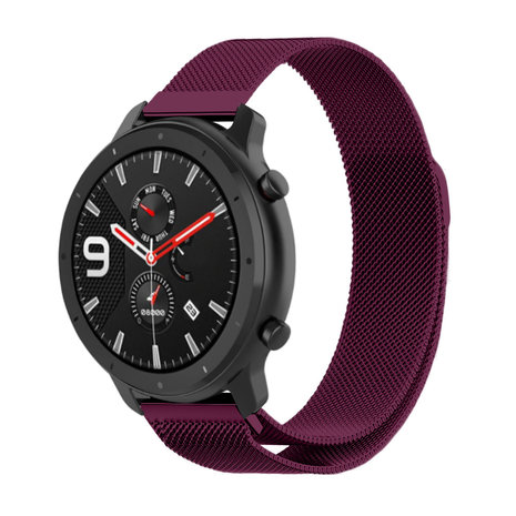 Strap-it® Strap-it Xiaomi Amazfit GTR Milanese band (paars)