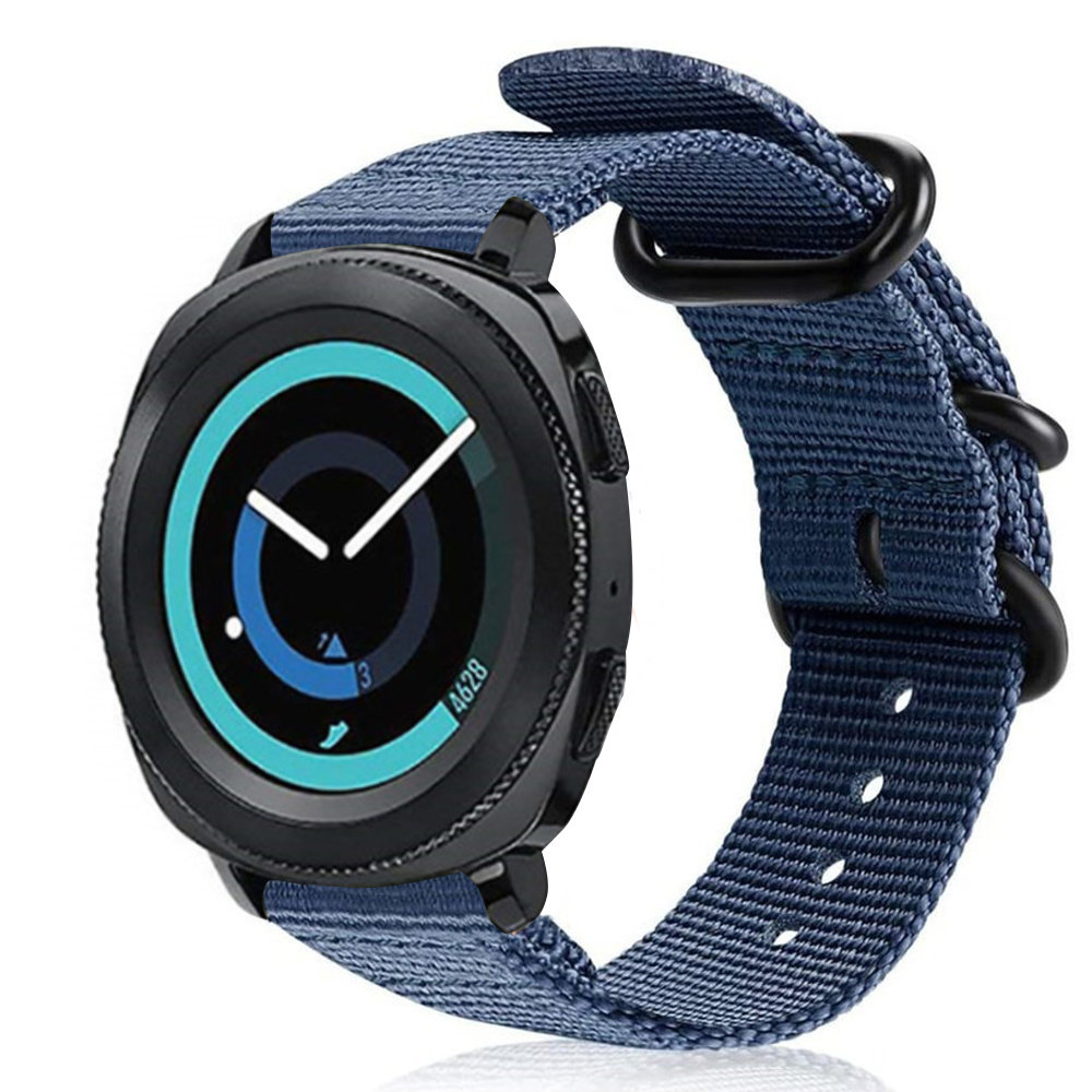 Strap-it® Strap-it Samsung Gear Sport nylon gesp band (blauw)