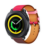 Strap-it® Samsung Gear Sport leren bandje (knalroze/roodbruin)