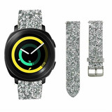 Strap-it® Samsung Gear Sport leren glitter bandje (zilver)