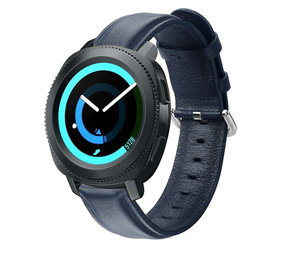 Strap-it® Samsung Gear Sport leren bandje (donkerblauw) Strap-it® Samsung Gear Sport leren bandje (donkerblauw)