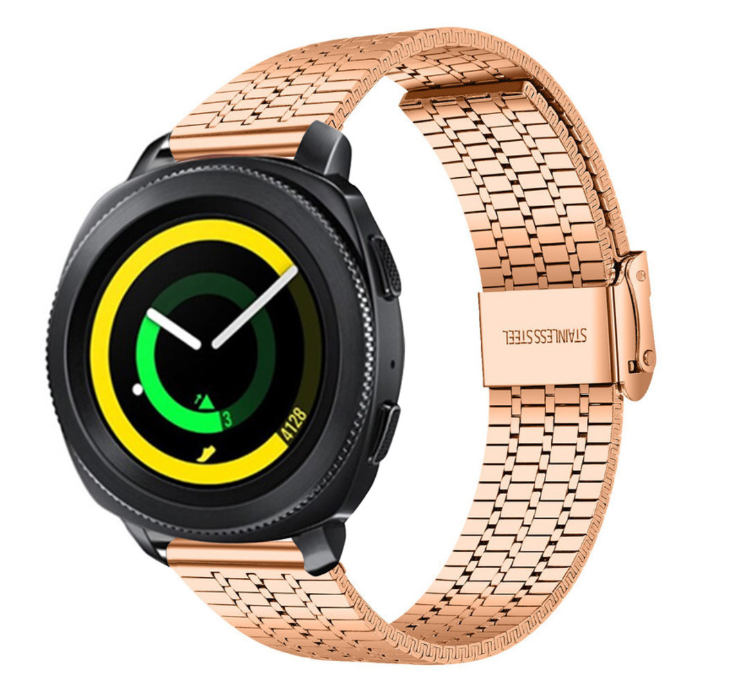 Strap-it® Strap-it Samsung Gear Sport roestvrij stalen band (rosé goud)