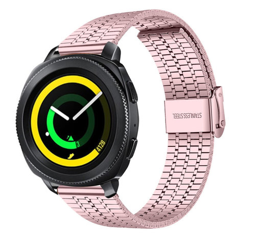 Strap-it® Strap-it Samsung Gear Sport roestvrij stalen band (rosé pink)