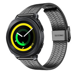 Strap-it® Samsung Gear Sport roestvrij stalen band (zwart)