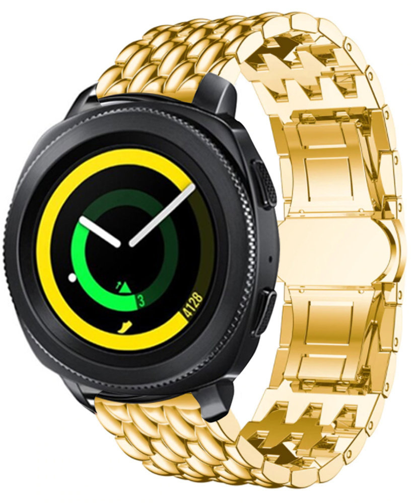 Strap-it® Strap-it Samsung Gear Sport stalen draak band (goud)