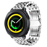 Strap-it® Samsung Gear Sport stalen draak band (zilver)