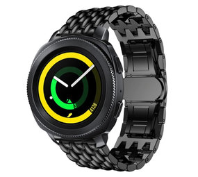 Strap-it® Samsung Gear Sport stalen draak band (zwart) Strap-it® Samsung Gear Sport stalen draak band (zwart)
